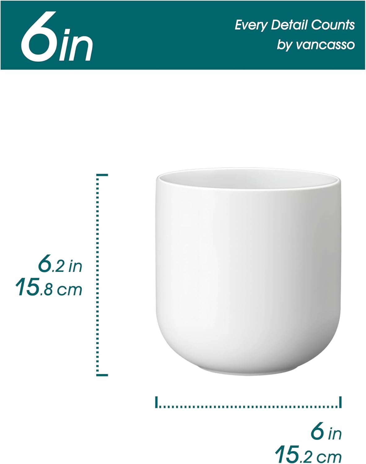 vancasso Ceramic Plant Pots, 4+5+6 inches, Set of 3, Planters with Drainage Hole, Flower Pots Planters Pots for Indoor Plants, Modern Indoor Decorative Garden Pot, Home Decor, White