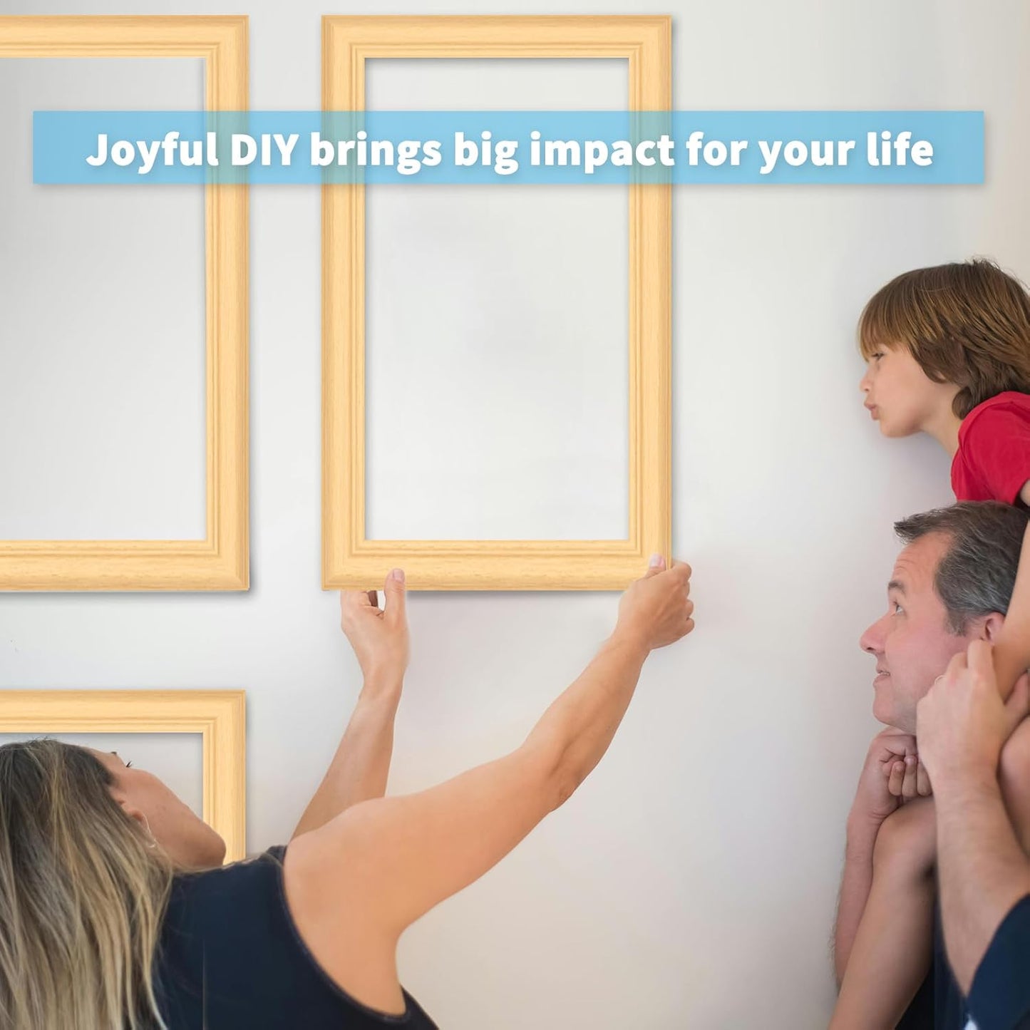 Art3d Pre-Cut Wall Molding Set of 6 pcs, Ready-to-Assemble Wainscoting Panels for Interior Wall Décor Living Room Bedroom Accent Wall - Installed with Glue, 3 Top 3 Bottom