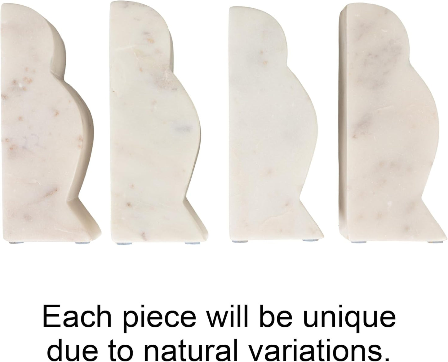 Creative Co-Op Decorative Travertine Wave Bookends, Natural, Set of 2