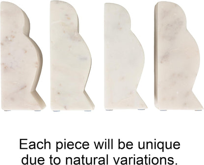 Creative Co-Op Decorative Travertine Wave Bookends, Natural, Set of 2