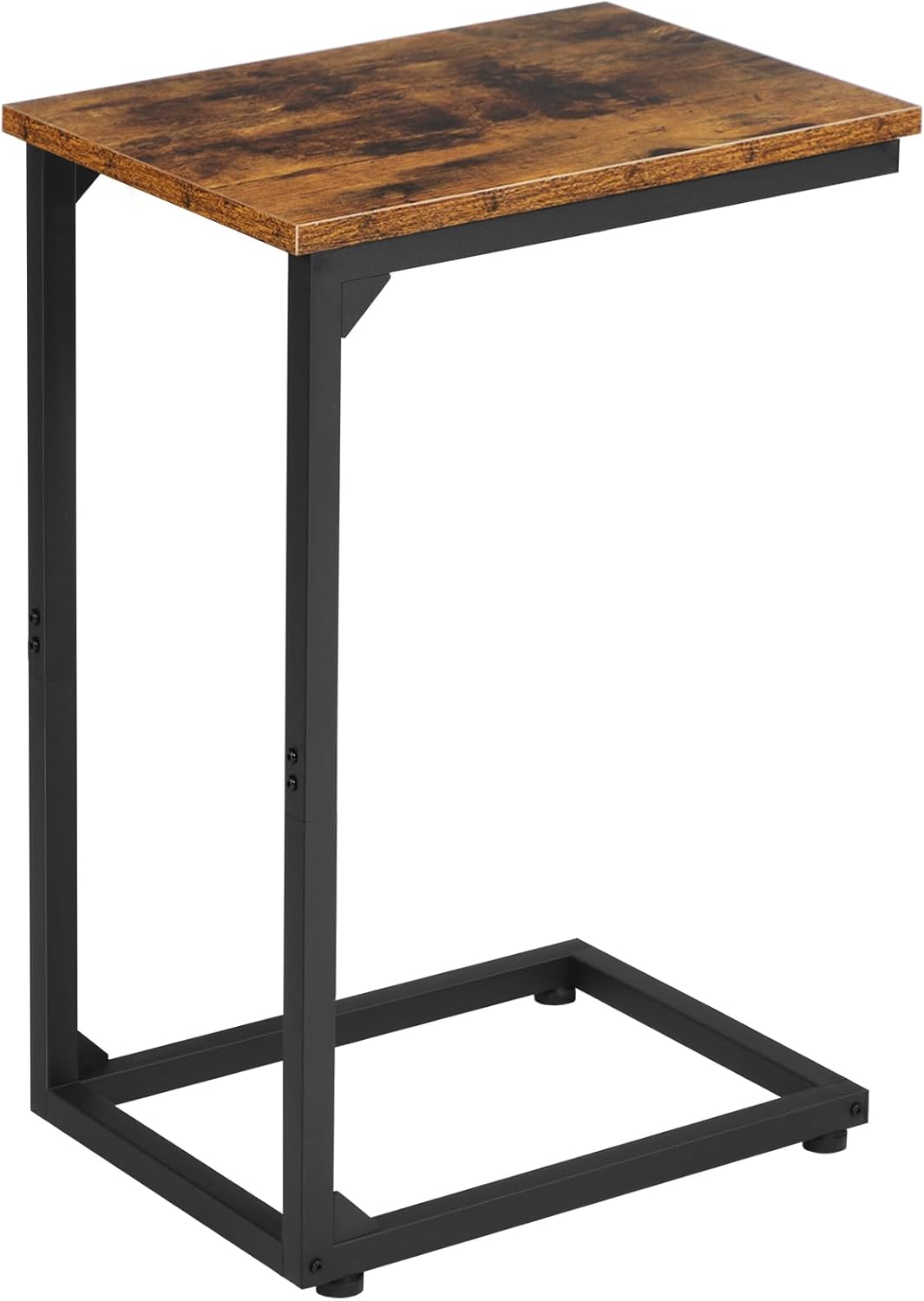 AMHANCIBLE C Shaped Side Table, End Tables Living Room Set of 2, Slide Under Couch Table for Sofa, TV Trays for Bedroom, Small Space, Rustic Brown HET02CBR