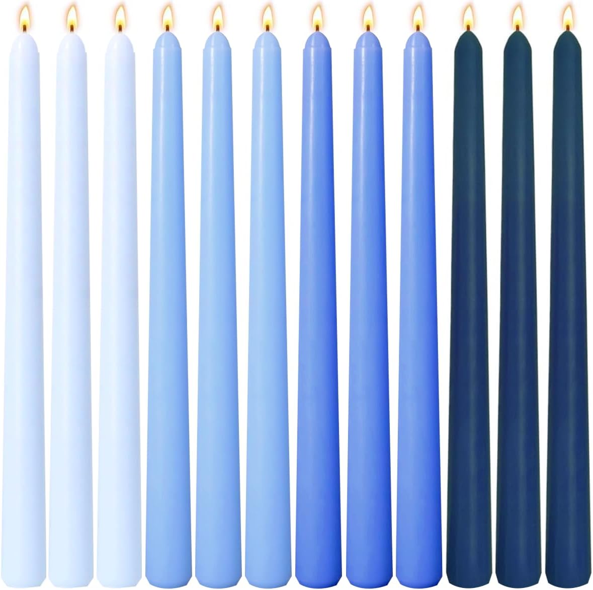12-Pack Earth Tone Taper Candles, 10 Inch Unscented Dripless Candlesticks, Long-Lasting Burn Time of 7-8 Hours, Perfect for Fall Harvest Halloween Thanksgiving Dinners Parties and Home Décor
