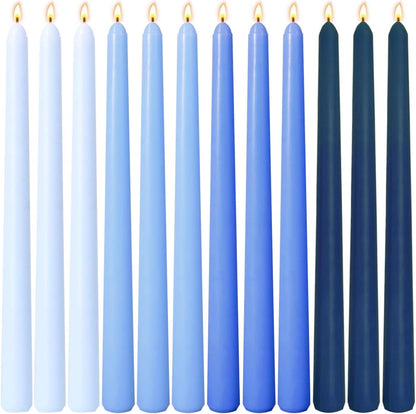 12-Pack Earth Tone Taper Candles, 10 Inch Unscented Dripless Candlesticks, Long-Lasting Burn Time of 7-8 Hours, Perfect for Fall Harvest Halloween Thanksgiving Dinners Parties and Home Décor