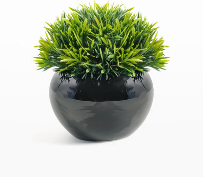 Velener Fake Sage Plants for Shelf Decor, Small Artificial Succulents Grass Desk Plant for Office Women, Mini Faux Plant Indoor, Masculine Home Decor, Coffee Table Decor in Pot
