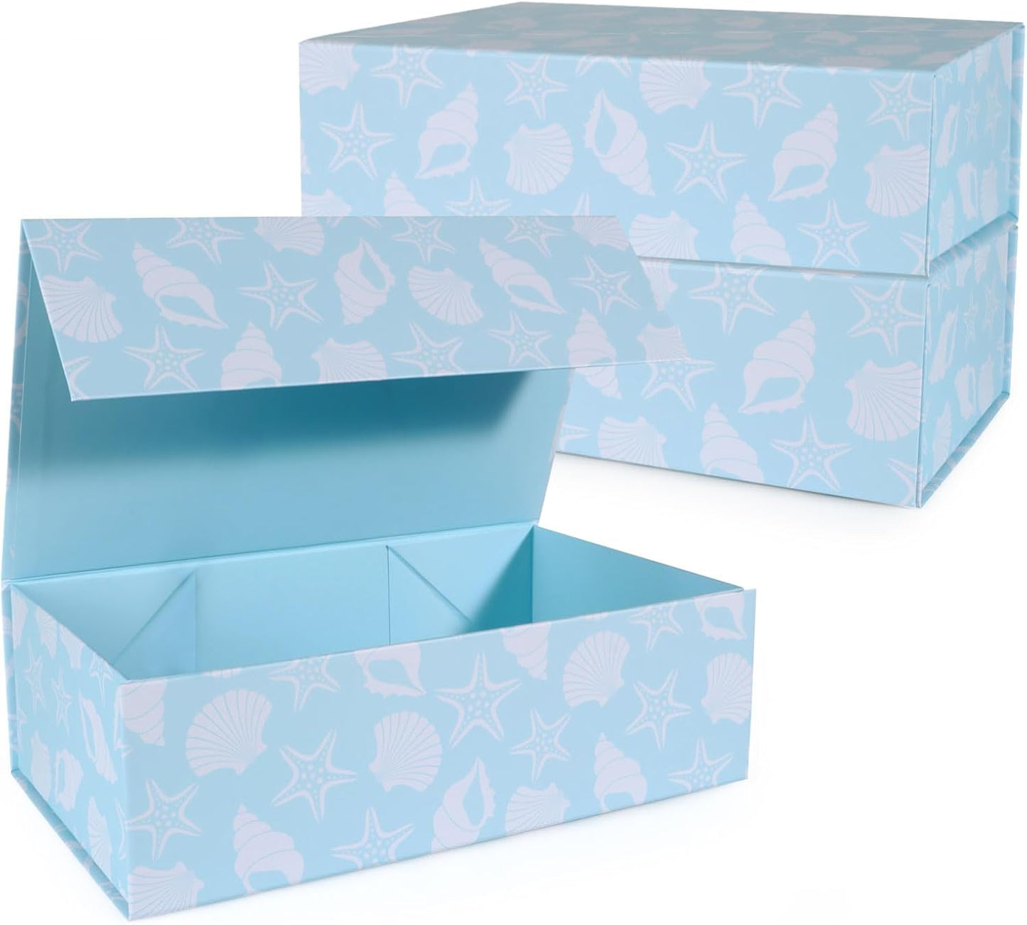 LFBOX Floral Gift Box with Magnetic Lids 13.8x8.3x4.4 in, Large Bridesmaid Proposal Boxes, Rectangle Wedding Decorative Storage Box 1 Pack