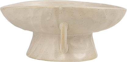 Creative Co-Op Stoneware Bowl w Reactive Glaze, White