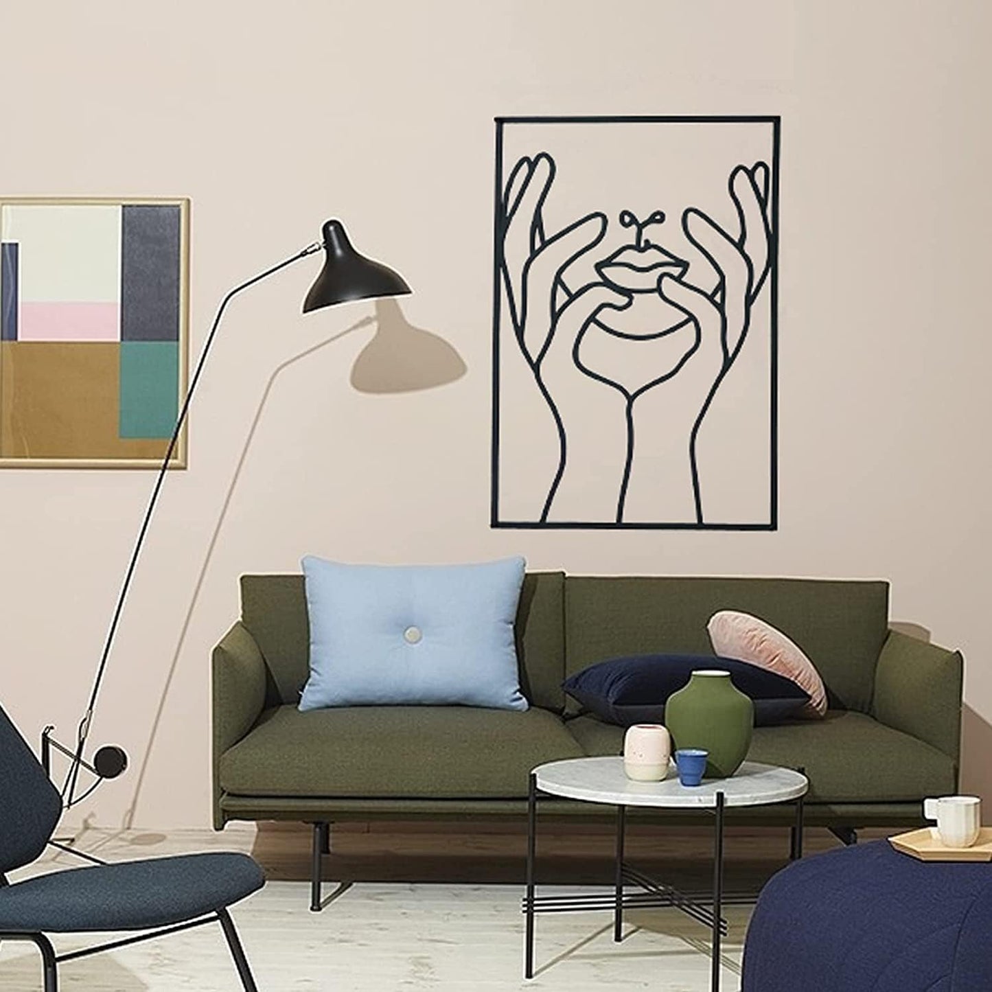 Glamativity 4 Pack Gold Wall Art Decor, Minimalist Single Line Real Metal Wall Art, Woman's Body Shape Abstract Wall Art (Gold Classic Style, 17 x 11.8'')