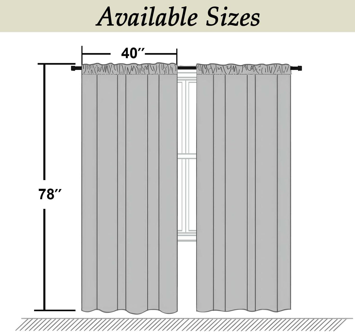Simplebrand Ava Sage Green Blackout Curtains for Bedroom 63 Inch Length 2 Panels Set, Solid Thermal Insulated Energy Saving Rod Pocket Window Treatment Curtains Blackout Drapes, W40 x L63 Inch, Sage - Colors B