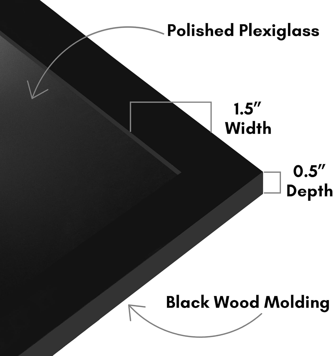 Americanflat 16x20 Picture Frame with Polished Plexiglass - Black Picture Frame - Wide Photo Frames Made of Engineered Wood for Vertical or Horizontal Wall Display - Epic Collection - Black - Colors A