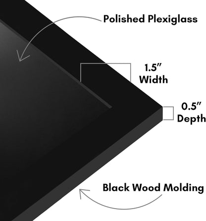 Americanflat 16x20 Picture Frame with Polished Plexiglass - Black Picture Frame - Wide Photo Frames Made of Engineered Wood for Vertical or Horizontal Wall Display - Epic Collection - Black - Colors A