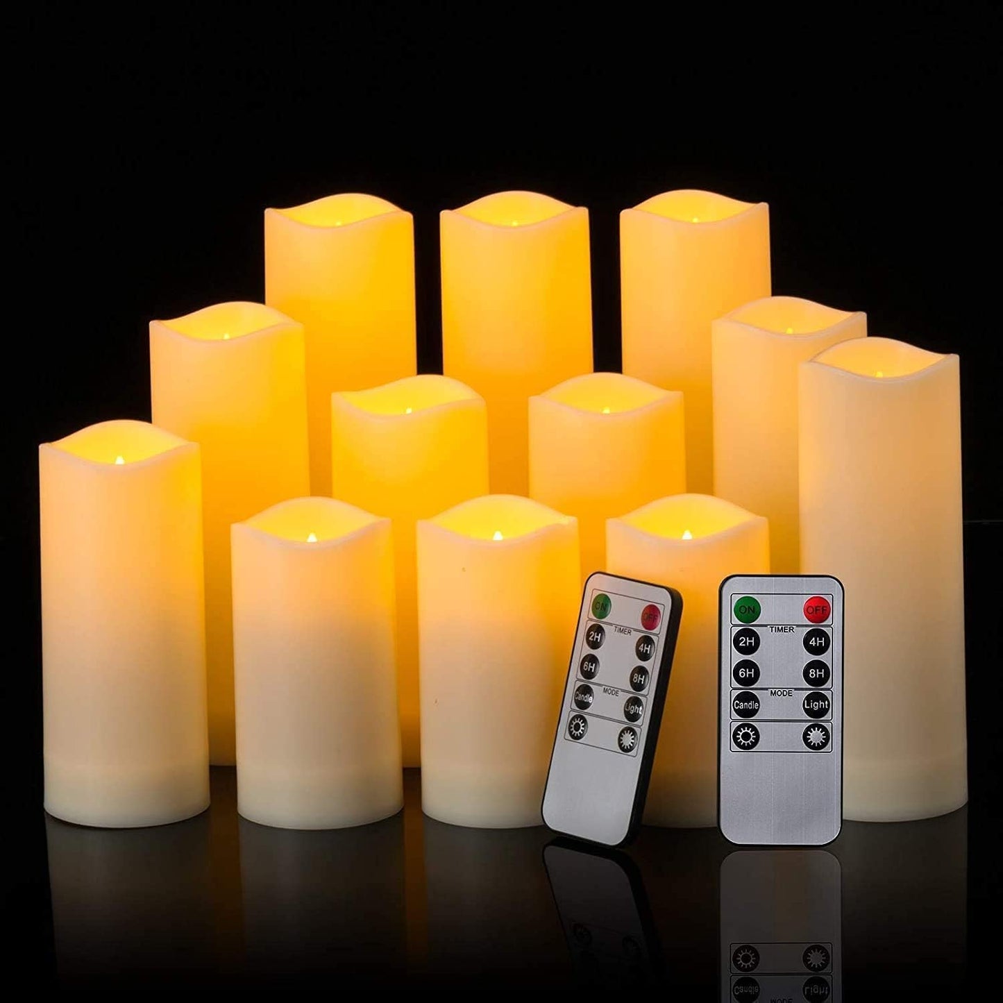 48- Pack of 3 Sizes of LED Flameless Candles.This Candle is Suitable for café, Fancy Restaurant, Bookstore and Other Scenes to Create a Relaxing and Romantic Atmosphere.
