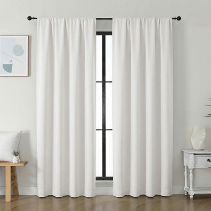 Simplebrand Ava Sage Green Blackout Curtains for Bedroom 63 Inch Length 2 Panels Set, Solid Thermal Insulated Energy Saving Rod Pocket Window Treatment Curtains Blackout Drapes, W40 x L63 Inch, Sage - Colors C