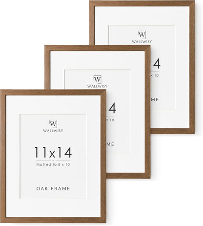 5x7 Picture Frame, Solid Oak Wood 5 x 7 Photo Frame with Mat to 4x6, 7x5 Picture Frames for Wall and Tabletop Display, (Walnut Set of 1)