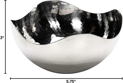 Hosley 5.75 Inch Diameter Silver Finish Metal Bowl, Ideal for Potpourri, LED Candles, Weddings, Special Events, Center Pieces, Craft. Use Decor to Coordinate O3