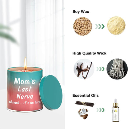Gifts for Mom Birthday from Daughter Son, Christmas Stocking Stuffers Gifts for Mom Present Mothers Day Great ldeas Funny Unique New Mother Thanksgiving Adoptive 9oz Scented Candle