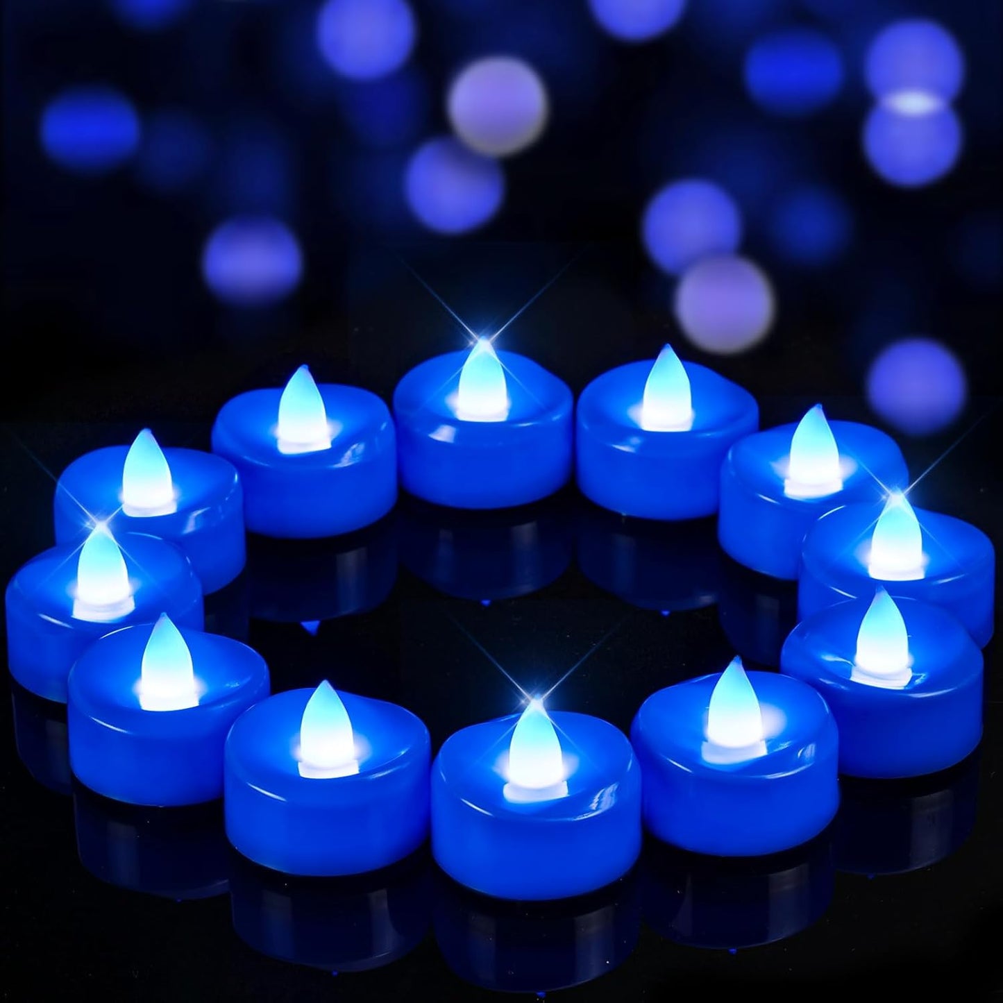 merrynights LED Candles, Tea Lights Candles Battery Operated Bulk, 50-Pack Long-Lasting 200 Hours Flameless Tealight Candles, Realistic Tea Lights for Christmas Halloween Wedding, 1.5'' D X 1.25'' H
