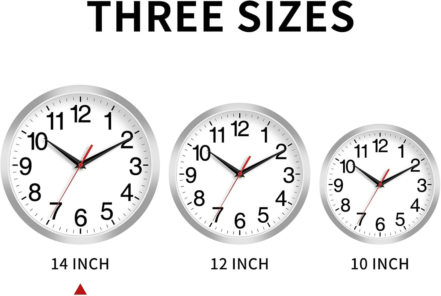 Rohioue Wall Clock Modern 8 Inch Battery Operated Silent Non Ticking Small Analog Clock for Living Room Office Home Bedroom Kitchen Bathroom(Black)