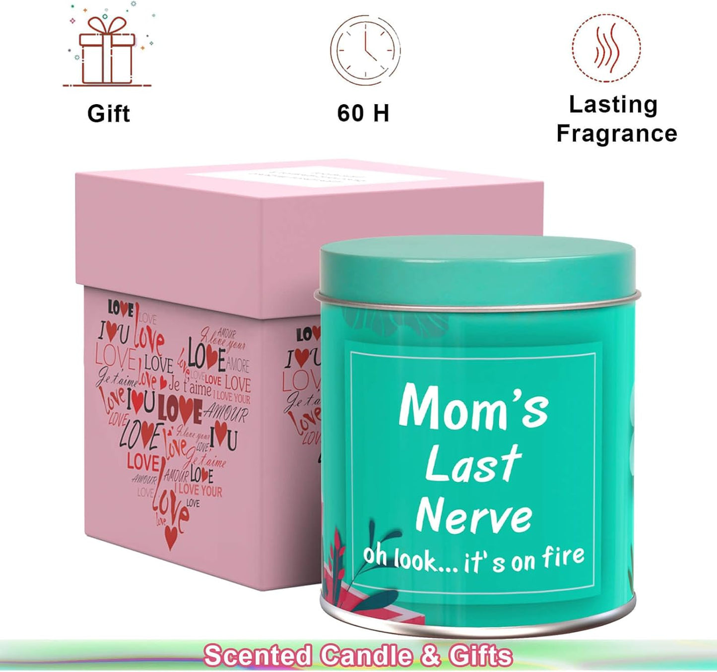 Gifts for Mom Birthday from Daughter Son, Christmas Stocking Stuffers Gifts for Mom Present Mothers Day Great ldeas Funny Unique New Mother Thanksgiving Adoptive 9oz Scented Candle