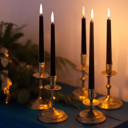 KONNI 0.87×10 Inch Ivory Taper Candles, Unscented and Smokeless Tall Candlesticks, 10 Pack Tapered Candles with Cotton Wicks, Long Burning, Ideal for Weddings, Dinner Parties, and Home Décor