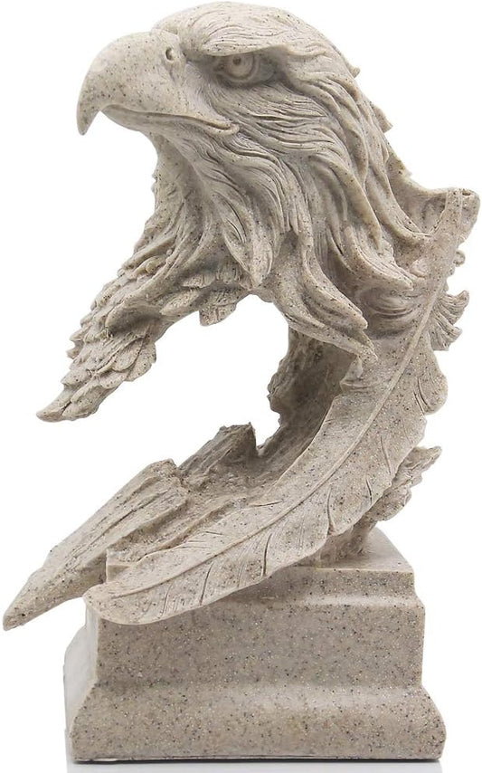 H&W Sandstone Lion - The King of Beasts - Statue Decoration for Home/Study/Living Room, Great Collectible Figurines, Best Gift for The Man, Golden Color (HH17-D2)