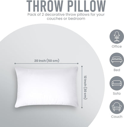 Utopia Bedding 18x18 Pillow Inserts, Set of 2, White – Indoor Decorative Throw Pillows for Bed, Sofa & Couch – Soft, Supportive & Fluffy Cushion Inserts
