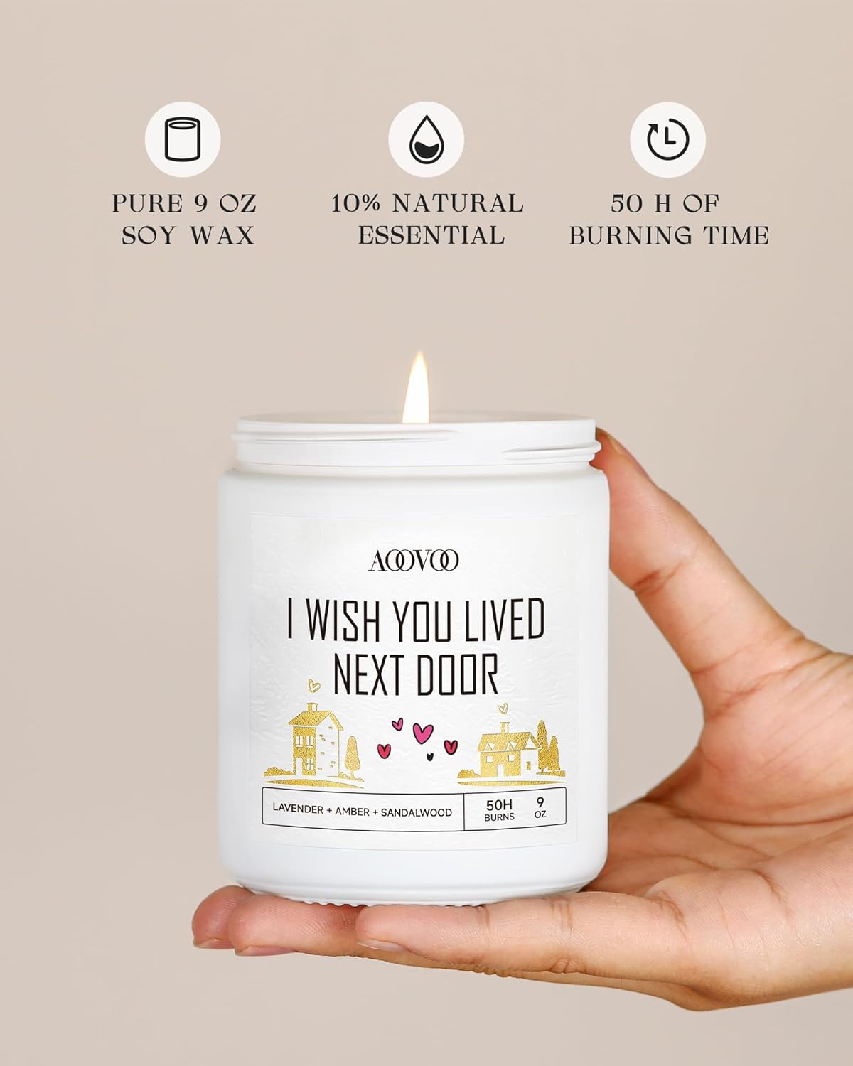 AOOVOO Calm Candles Set for Women - 4 Pack Candles for Home Scented, 28 oz 200 Hour Burn, Aromatherapy Candle with Crystals, Lavender Calm/Jasmine Serenity/Water Lily Pear Harmony/Patchouli Balance