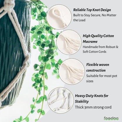 feedee Macrame Plant Hangers Indoor Macrame Hanging Planters for Indoor Plants, 6 Pack Hanging Plant Holders Indoor Hanging, Macromay Plant Hangers for Indoor Plant Hanger, Outdoor Flower Pots Holder