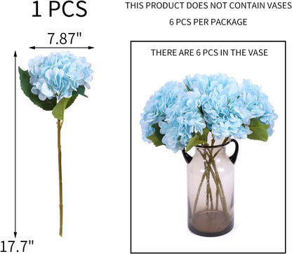 Kimura's Cabin 6pcs White Hydrangea Artificial Flowers Silk Fake Hydrangeas Faux Hydrangea Flowers with Stems for Wedding Bouquets Arrangement Home Table Centerpieces Baby Shower Party Decoration