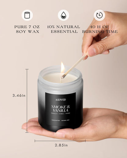 AOOVOO Scented Candles Set - 6 Pack Men Candles for Home Scented, 42 oz Soy Wax, 300 Hour Long Lasting Candle, Soy Candle Gifts Set for Men, Birthday, Valentine, Christmas, Anniversary Present