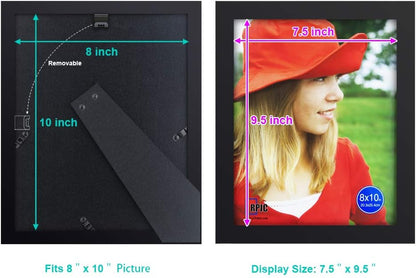 RPJC 5x7 Picture Frames Made of Solid Wood High Definition Glass for Table Top Display and Wall Mounting Photo Frame Black