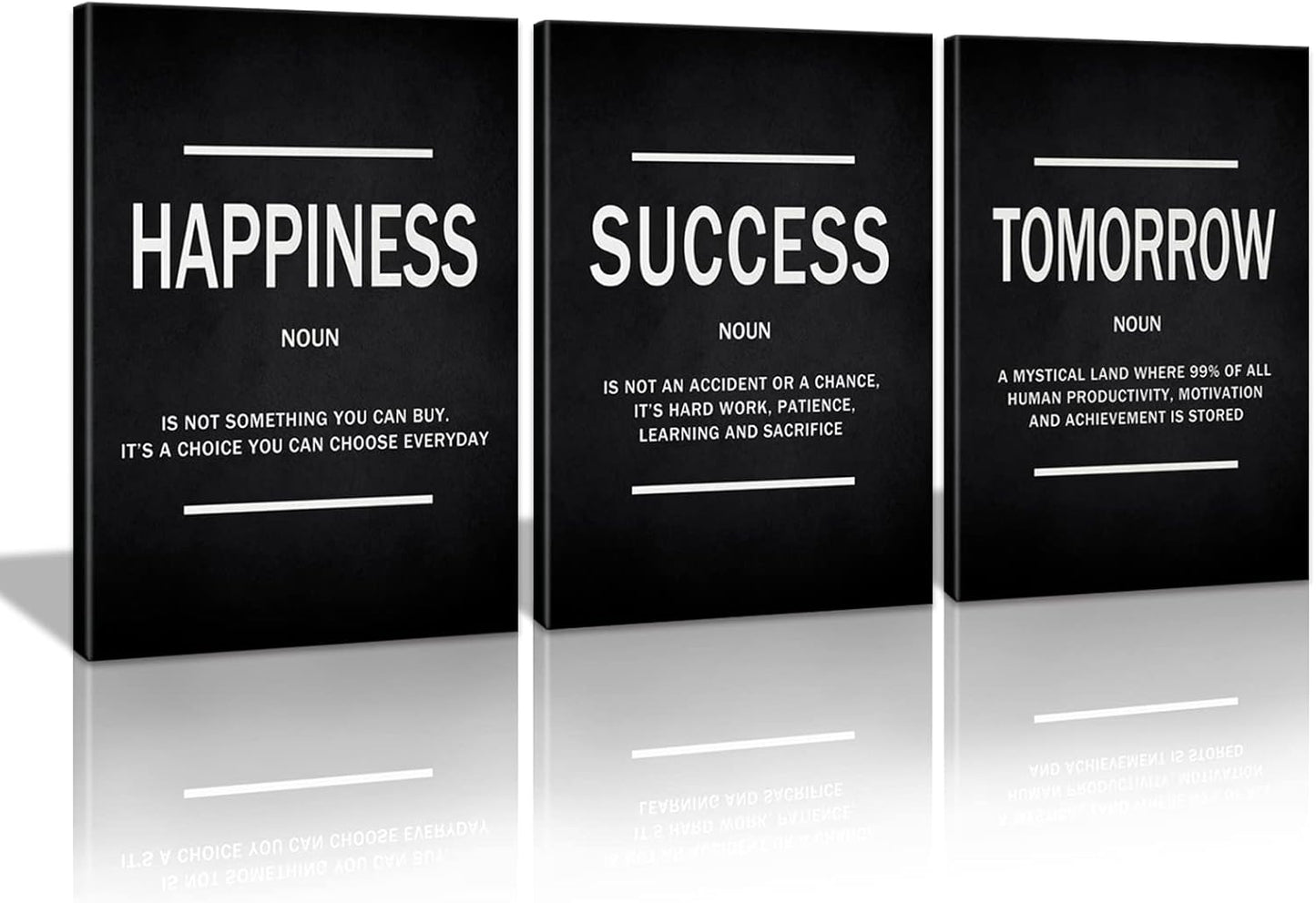 KAWAHONE Canvas Painting Wall Art, Grind Hustle Execution Motivational Wall Art Decoration Posters Prints for Living Room Bedroom, Office Decor, Gallery-Wrapped Canvas Art Set Framed Ready to Hang