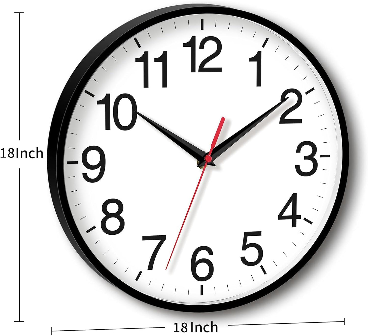 Rohioue Wall Clock Modern 8 Inch Battery Operated Silent Non Ticking Small Analog Clock for Living Room Office Home Bedroom Kitchen Bathroom(Black)
