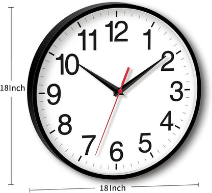 Rohioue Wall Clock Modern 8 Inch Battery Operated Silent Non Ticking Small Analog Clock for Living Room Office Home Bedroom Kitchen Bathroom(Black)