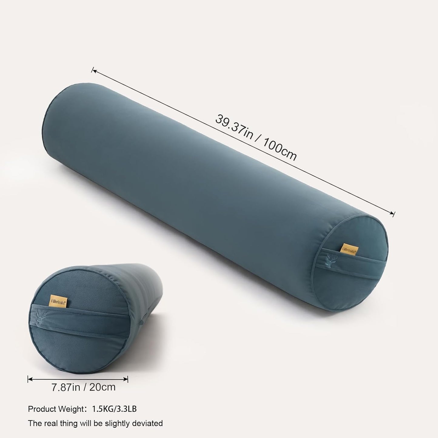 Body Pillow for Adults,Long Round Pillow,Big Cylindrical Pillow,Large Full Bolster Pillows for Side Sleepers (Steel Gray, 47.24"*7.87")