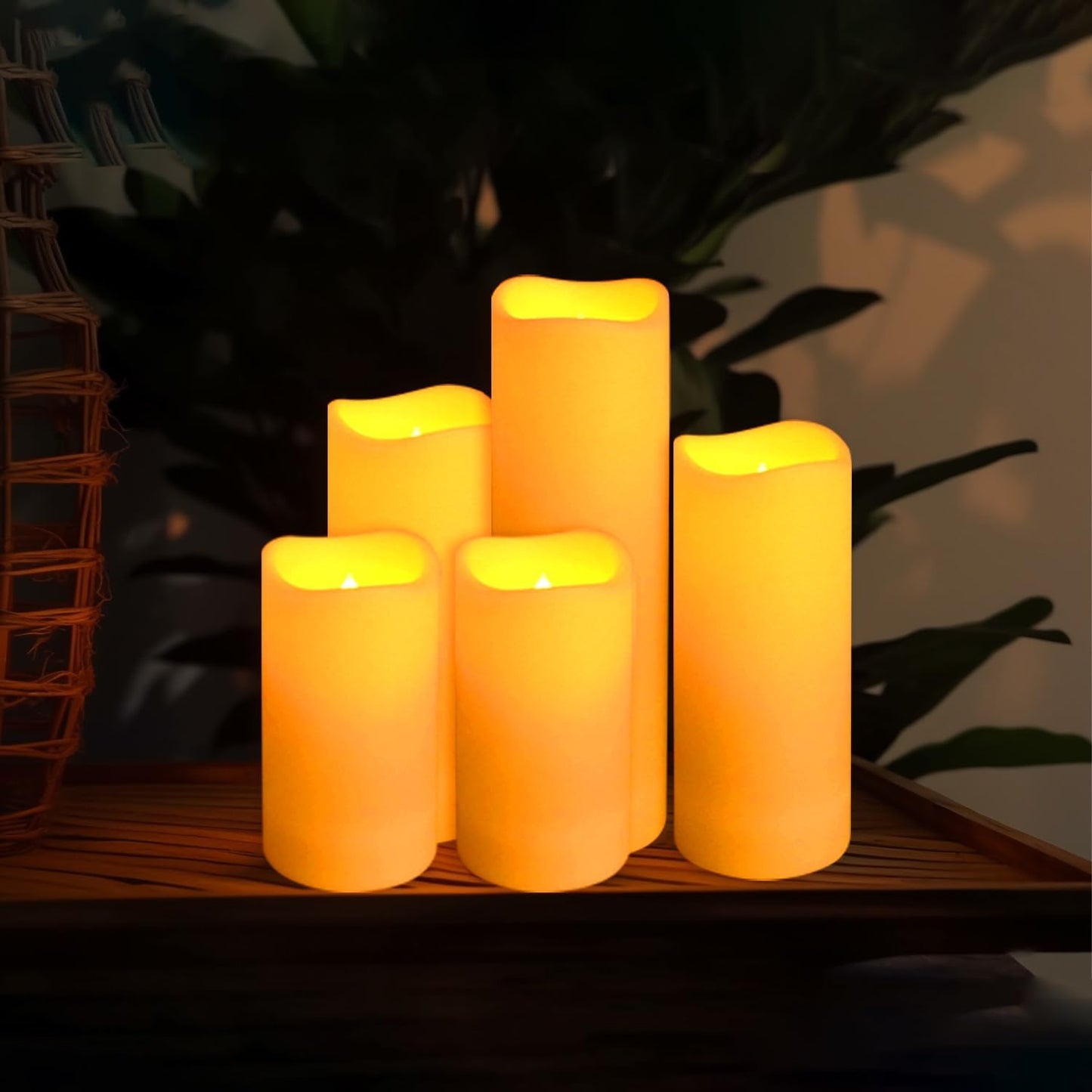 48- Pack of 3 Sizes of LED Flameless Candles.This Candle is Suitable for café, Fancy Restaurant, Bookstore and Other Scenes to Create a Relaxing and Romantic Atmosphere.