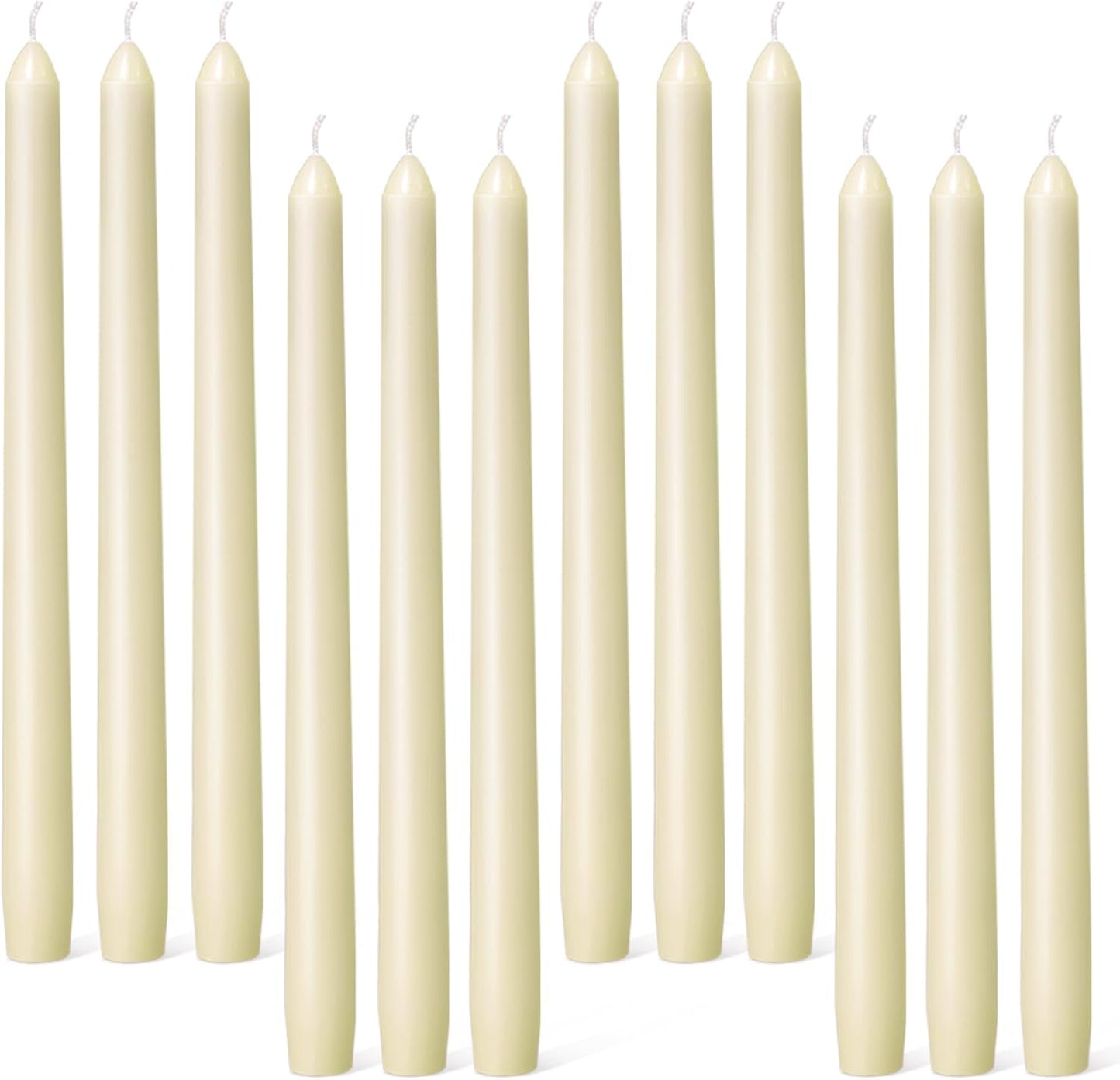 Everymoment Ivory Taper Candles - 4 Pack 10 Inch Candlesticks - Dripless & Smokeless Tapered Candle 8 Hours Unscented Cream Candle Sticks - Perfect for Wedding Holiday Dinner Party Home Decor
