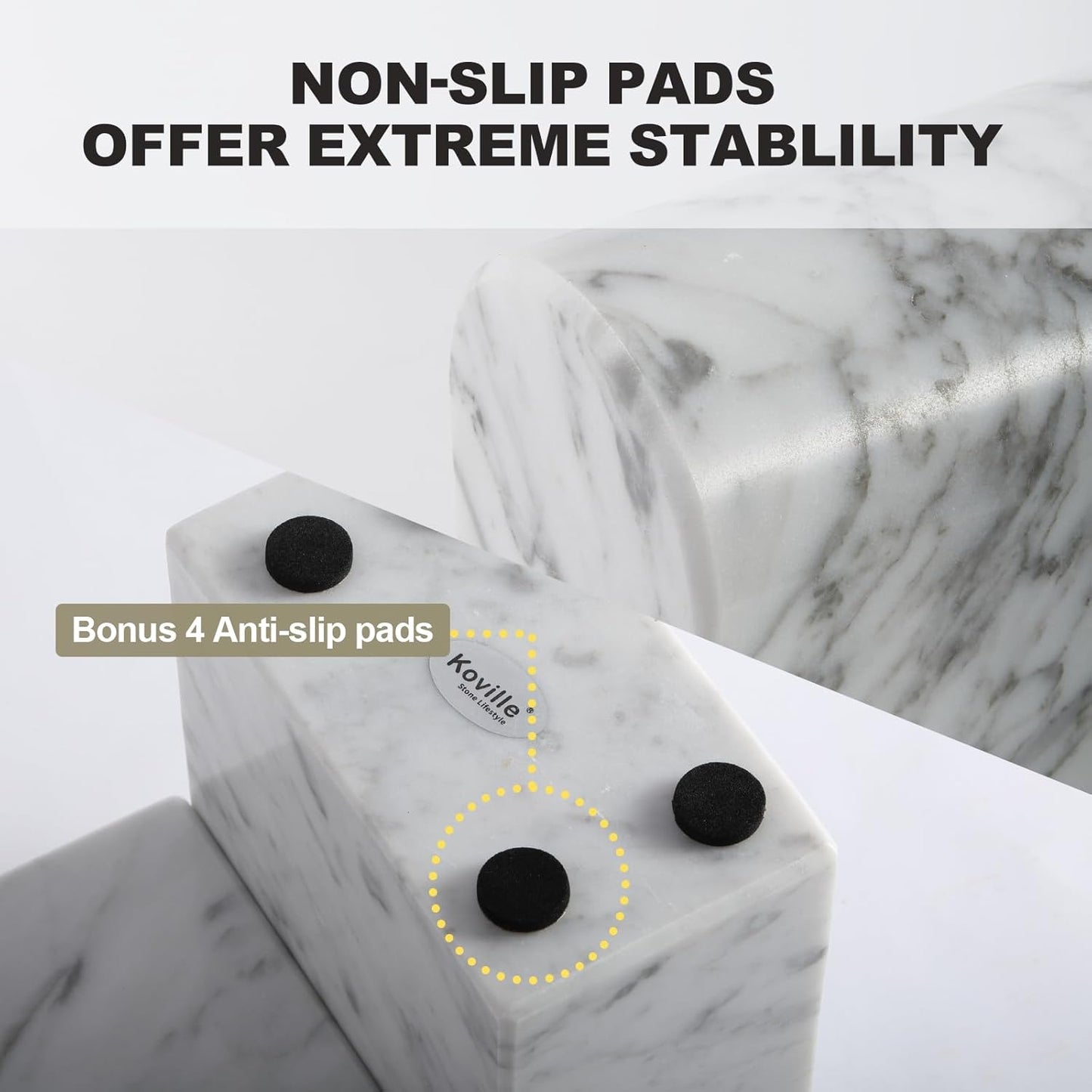 Koville African Natural Marble Bookends for Shelves, Non-Slip Book Ends, 13LBS Ultra Heavy Duty Marble Book Holder Organizer, Apartment Decor for Movies/CD/Video Games(Namib Fantasy)
