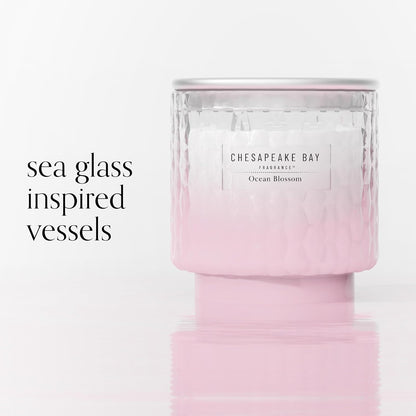 Chesapeake Bay, 11oz Marine Drift Scented Candle, Mood Evoking Fragrance, Textured Sea Glass-Inspired Jar, Premium Soy Blend Wax with Essential Oils, Coastal Fragrance for Home Décor or Gifting