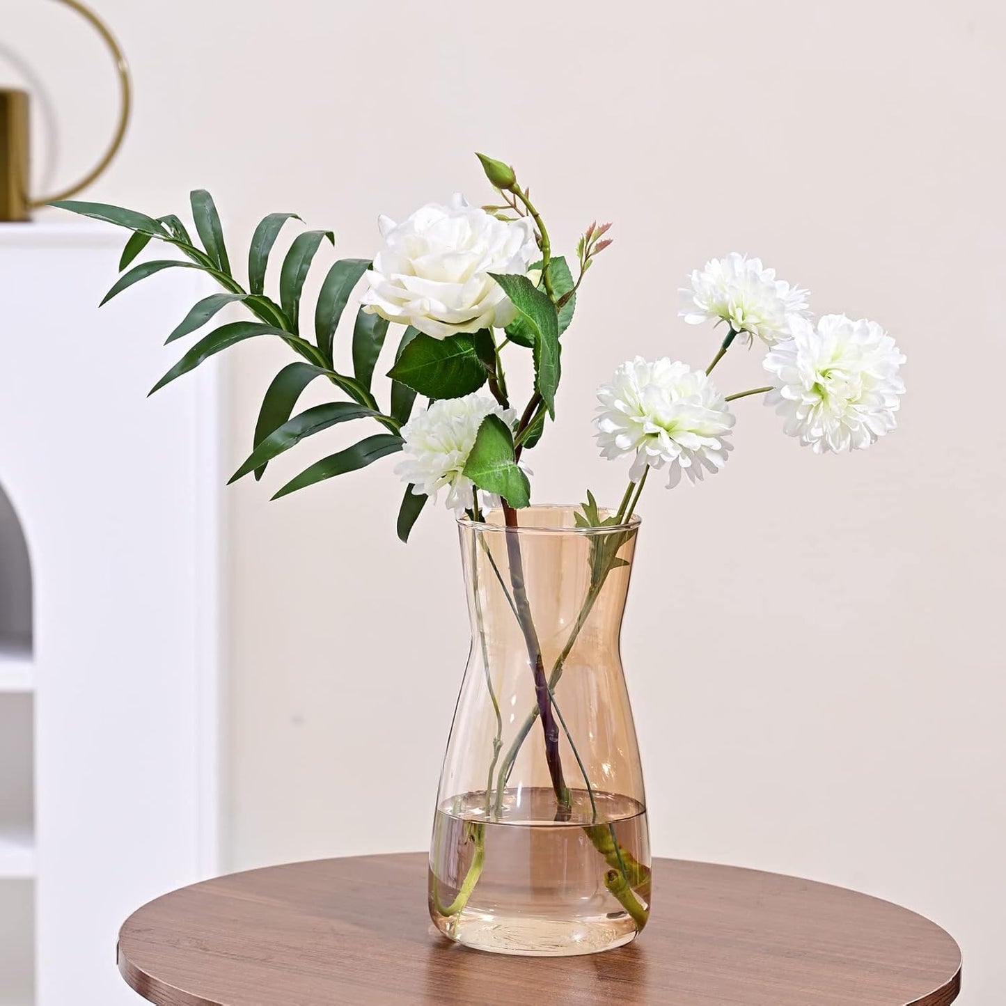 8 inch Clear Glass Flower Vases for Centerpiece Table Home Indoor Desk Decor,Ins Modern Boho Style Vase for Wedding Housewarming Gift