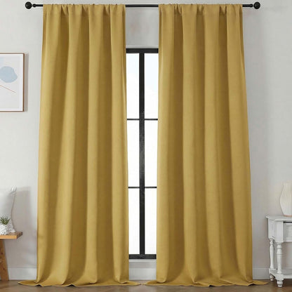 Simplebrand Ava Sage Green Blackout Curtains for Bedroom 63 Inch Length 2 Panels Set, Solid Thermal Insulated Energy Saving Rod Pocket Window Treatment Curtains Blackout Drapes, W40 x L63 Inch, Sage - Colors C