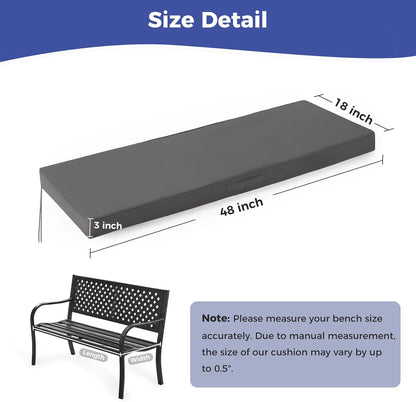 IPYNBAP Outdoor Bench Cushions for Outdoor Furniture, 48x18x3 Inch, Waterproof Bench Pillow, Fade Resistant Long Bench Seat Pads for Garden, Indoor, Porch Swing, Navy Blue
