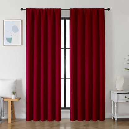Simplebrand Ava Sage Green Blackout Curtains for Bedroom 63 Inch Length 2 Panels Set, Solid Thermal Insulated Energy Saving Rod Pocket Window Treatment Curtains Blackout Drapes, W40 x L63 Inch, Sage - Colors B