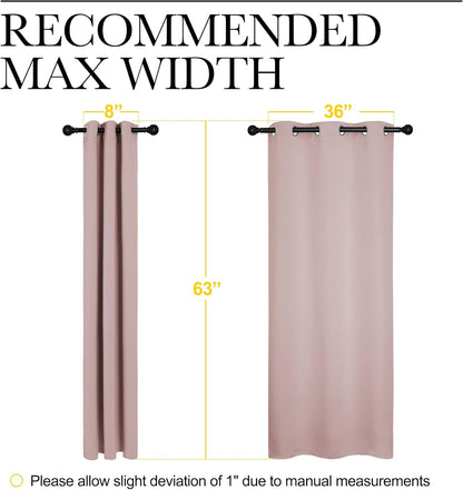 NICETOWN Halloween Pitch Black Solid Thermal Insulated Grommet Blackout Curtains/Drapes for Bedroom Window (2 Panels, 42 inches Wide by 63 inches Long, Black) - Colors D