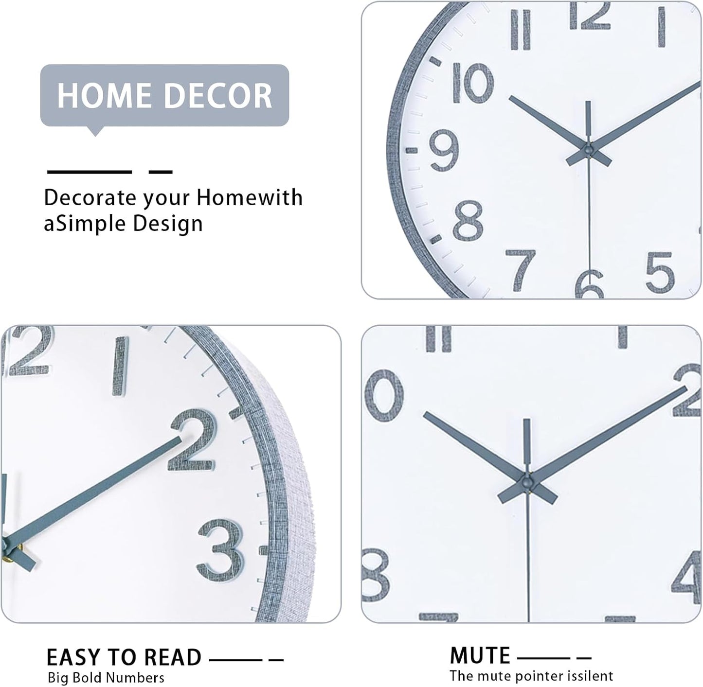 Wall Clocks Battery Operated 8 inch Modern Wall Clock,Silent Non Ticking Wall Clock for Living Room Bedroom Kitchen Office Classroom Decor (Green White)
