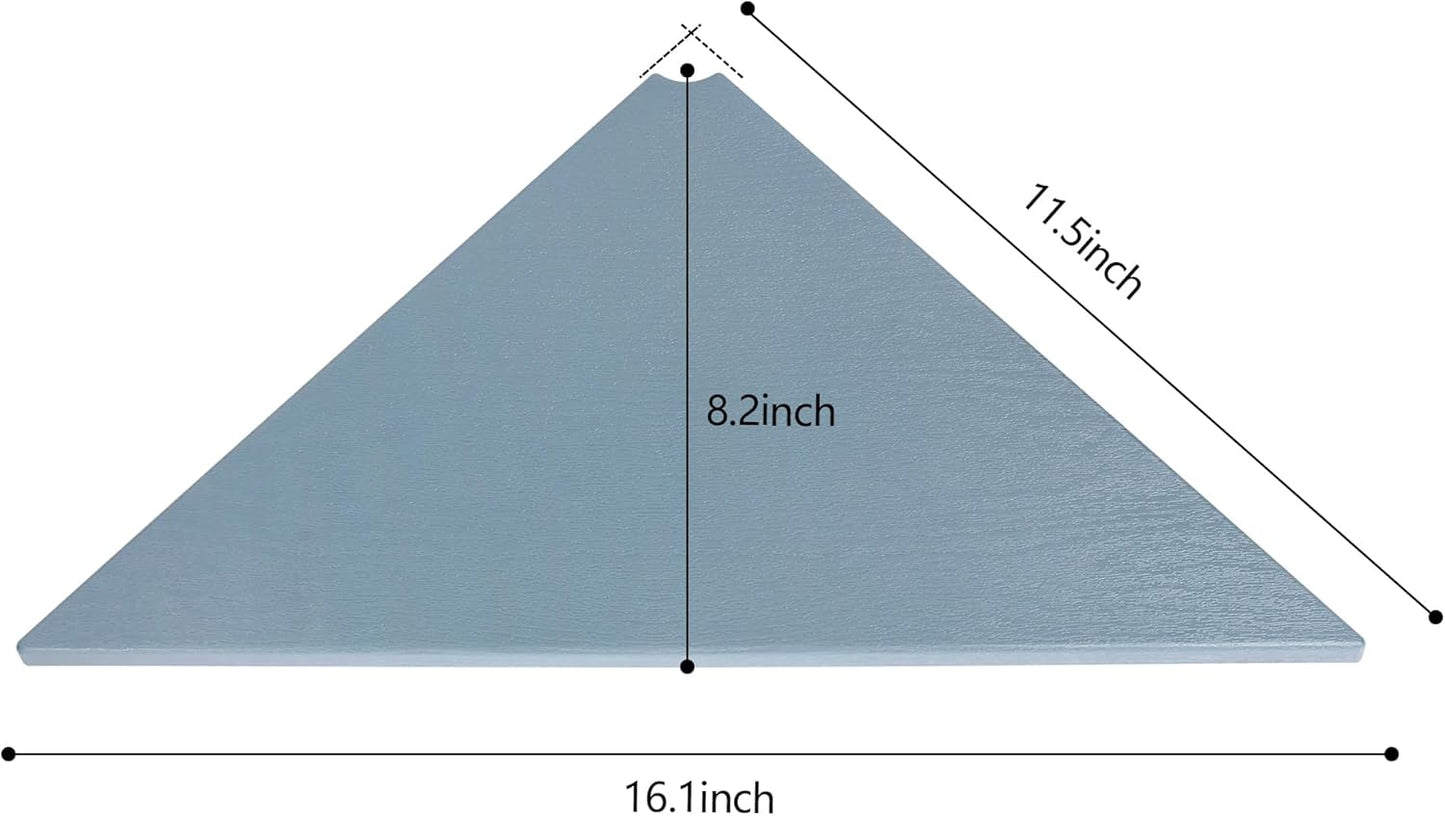 evron Corner Mounting Shelf Set of 2 – Easy to Install Floating Wall Shelves with Wood Grain Finish, Durable and Waterproof ABS Plastic for Kitchen, Bathroom, Living Room Home Décor