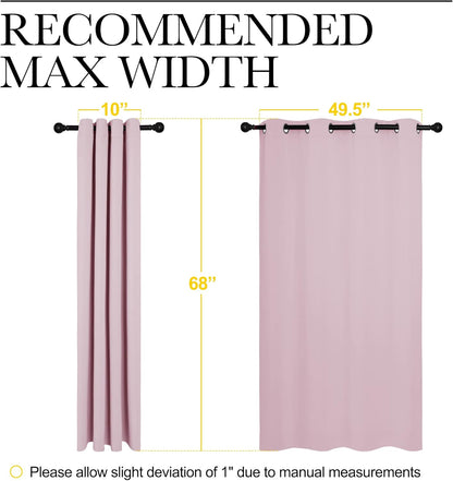 NICETOWN Halloween Pitch Black Solid Thermal Insulated Grommet Blackout Curtains/Drapes for Bedroom Window (2 Panels, 42 inches Wide by 63 inches Long, Black) - Colors B