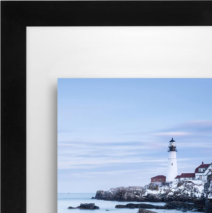 Americanflat 8x10 Floating Picture Frame with Polished Crystal-Clear Glass - Use as 5x7 Picture Frame or Display 4x6 Photo - Signature Float Collection - Photo Frames for Tabletop or Wall - Black