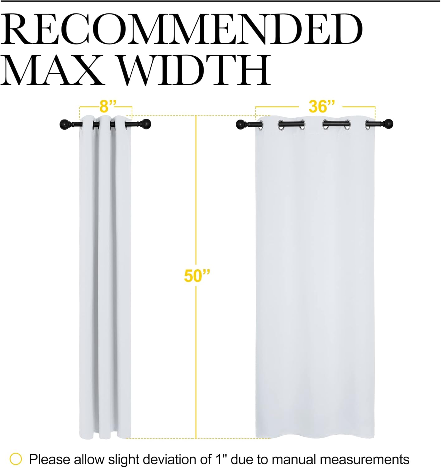 NICETOWN Halloween Pitch Black Solid Thermal Insulated Grommet Blackout Curtains/Drapes for Bedroom Window (2 Panels, 42 inches Wide by 63 inches Long, Black) - Colors A