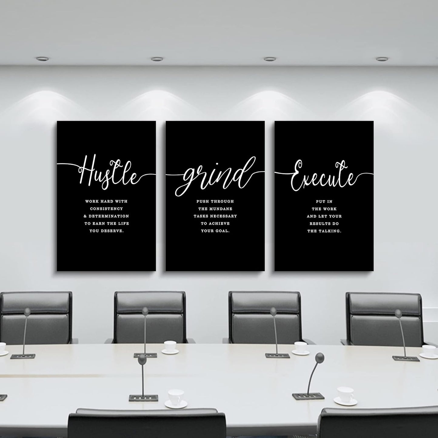 Inspirational Canvas Painting Wall Art -EPHANY ART,Mindset Quotes Prints, Success Framed Entrepreneur Poster Positive Quotes Wall Poster for Home Office Workplace (M-3pcs,12x16inchx3pcs)
