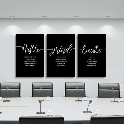 Inspirational Canvas Painting Wall Art -EPHANY ART,Mindset Quotes Prints, Success Framed Entrepreneur Poster Positive Quotes Wall Poster for Home Office Workplace (M-3pcs,12x16inchx3pcs)